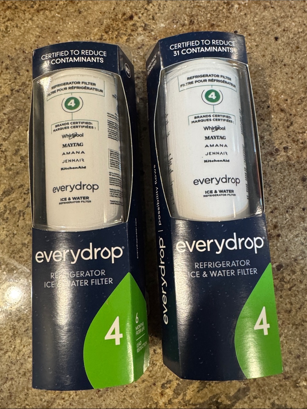 Everydrop Refrigerator Ice & Water Filter 4. Model EDR4RXV2P.